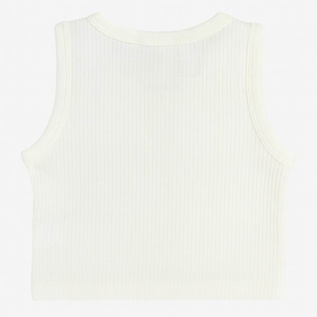 Girls Cotton Tank Top – Off white