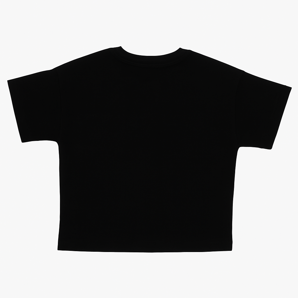 Unisex Kids Black Oversized T-Shirt – Cotton