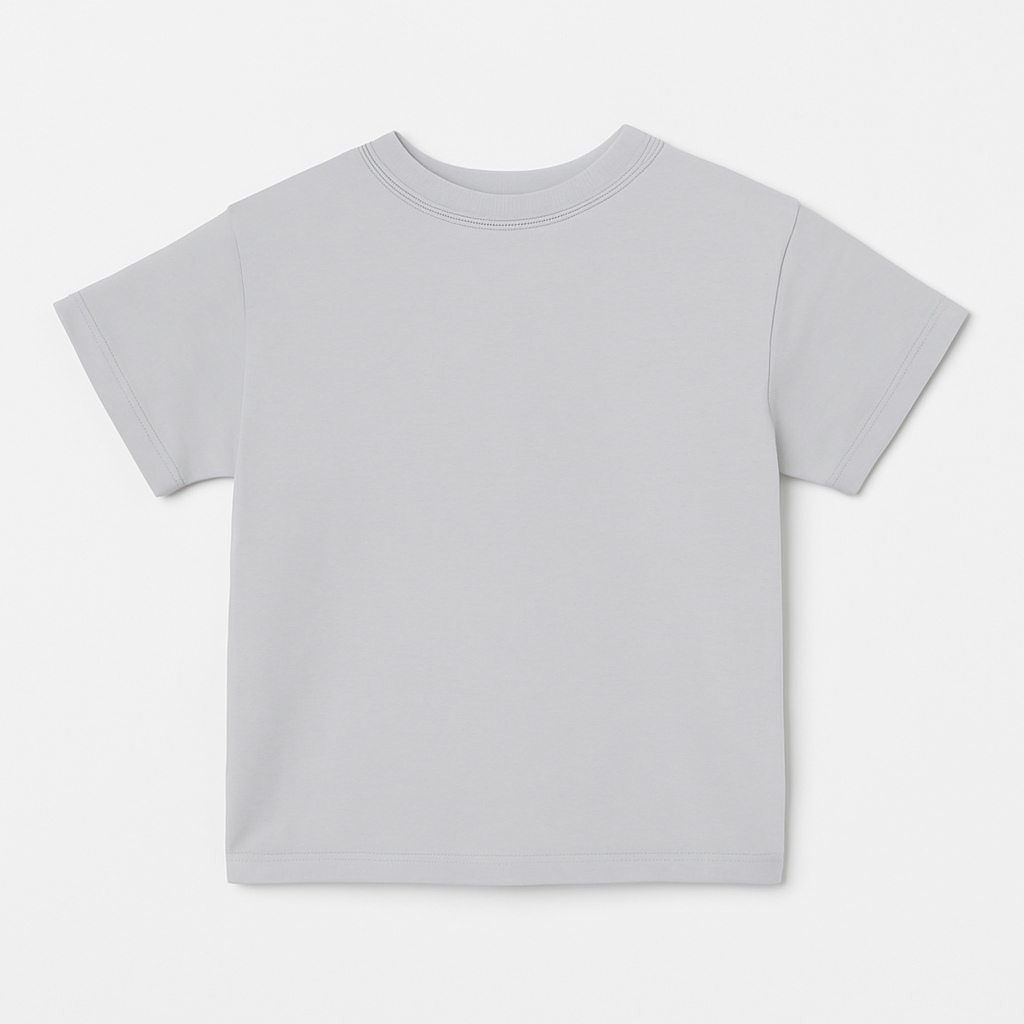 Unisex Oversized Short-Sleeved Basic T-Shirt – Plain Off-White