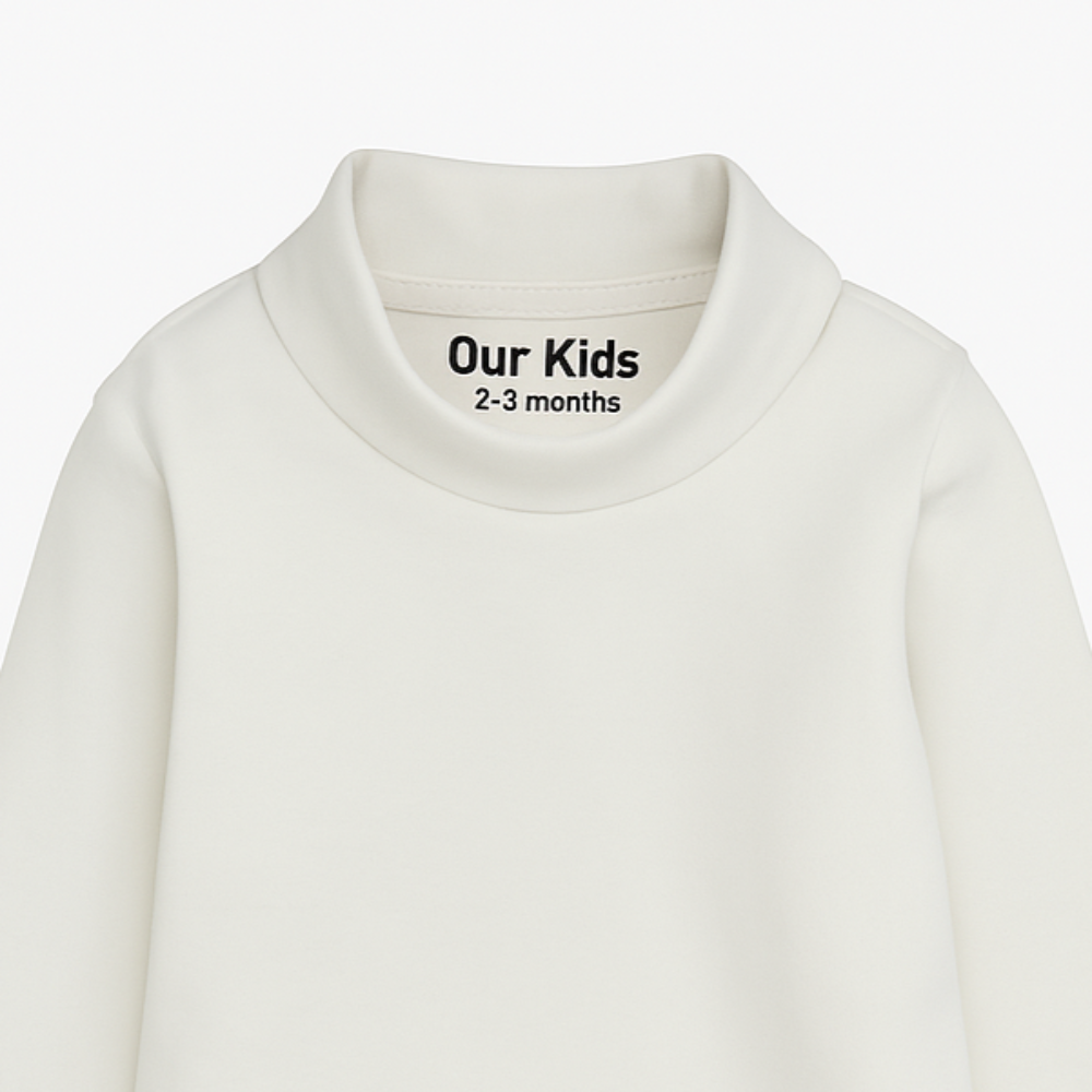 Unisex Plain White Long-Sleeved Half-Collar T-Shirt