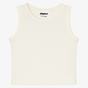 Girls Cotton Tank Top – Off white