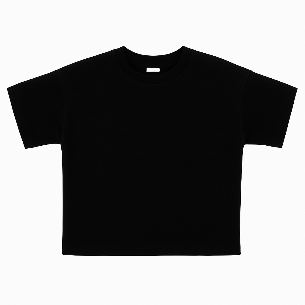 Unisex Kids Black Oversized T-Shirt – Cotton