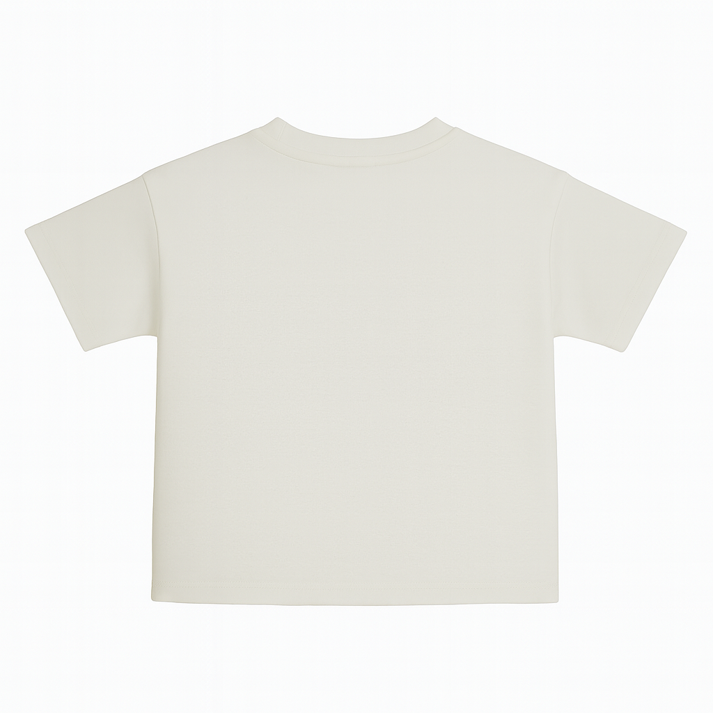 Unisex Oversized Short Sleeved Basic TShirt– Plain Off-White