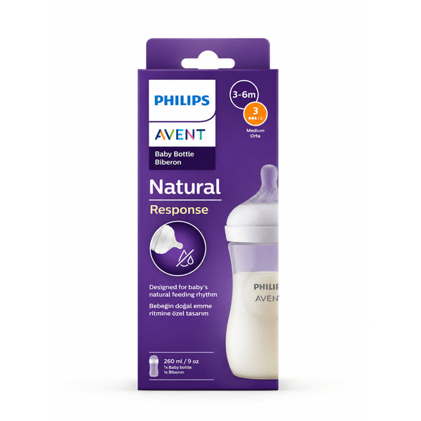 Avent Natural Bottle Response (3-6M+) 260ml- 1 Pack
