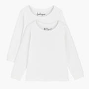 Pack Of 2 - Unisex Plain White Long-Sleeved Undershirt