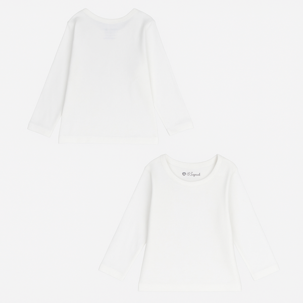 Pack Of 2 - Unisex Plain White Long-Sleeved Undershirt