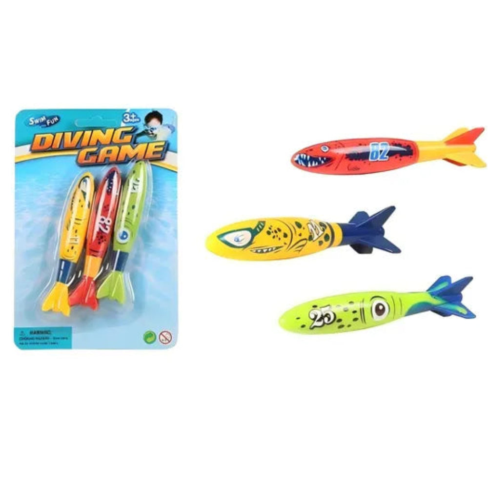 "Diving Fun" Torpedo Toys – 3 Pcs