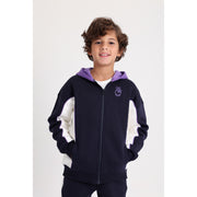 Teens Cotton Hoodie – Navy with Victory Sign Print