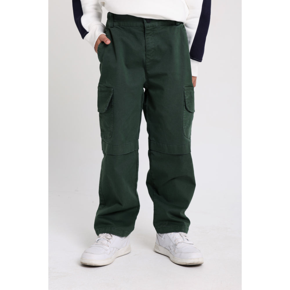 Unisex Gabardine Cargo Pants – Dark Green - Clothing - Playmore
