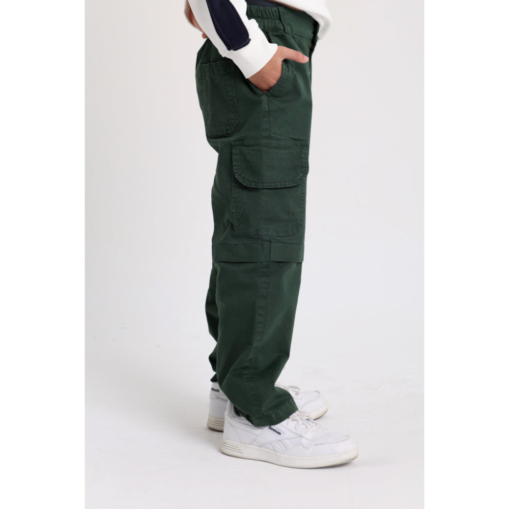 Unisex Gabardine Cargo Pants – Dark Green