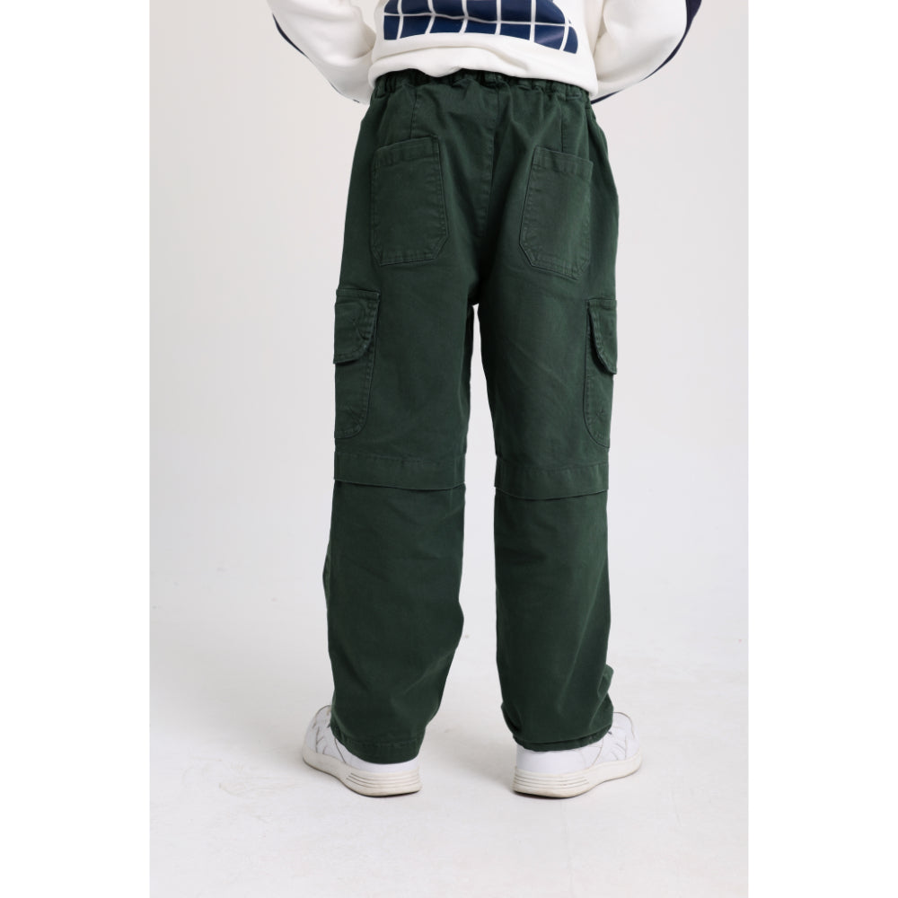 Unisex Gabardine Cargo Pants – Dark Green