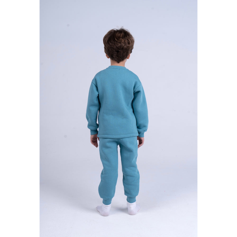 Boys Cotton Pajama Set – Mint with "Dinosaur" Design