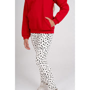 Girls Soft & Stylish Leggings – White with Dalmatian Dots