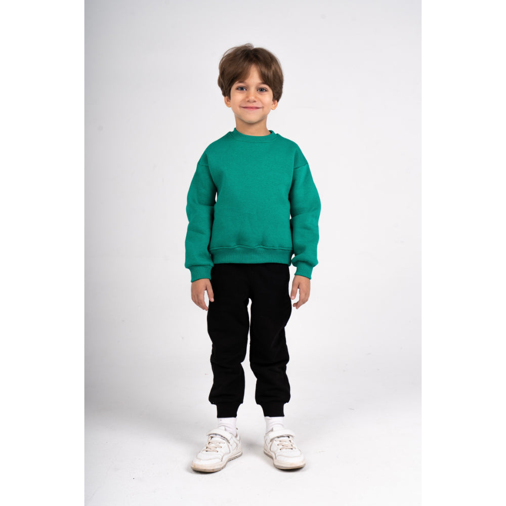 Unisex Plain Cotton Sweatshirt – Green - Clothing - Ourkids
