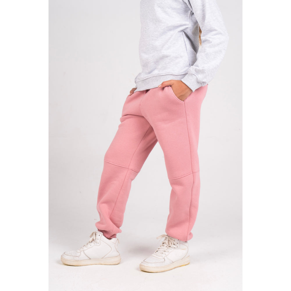 Girls Plain Cotton Sweatpants - Dusty Pink - Clothing - Ourkids