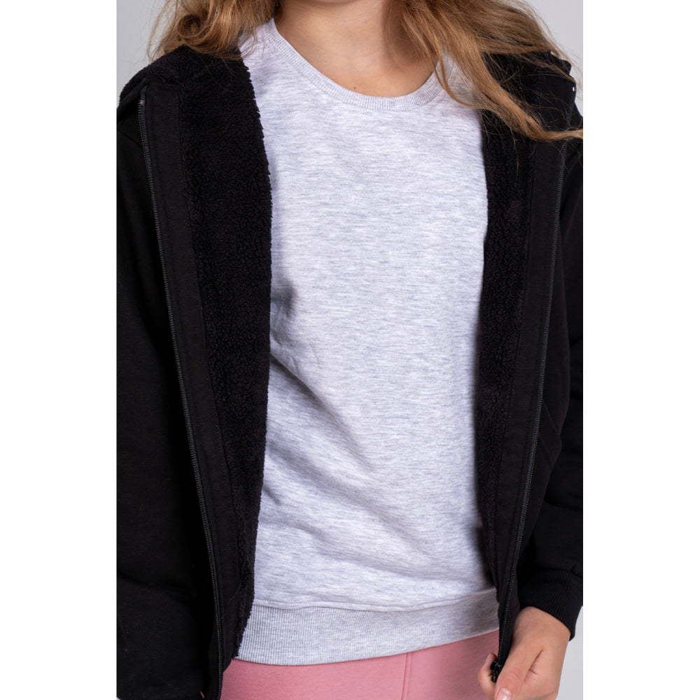 Unisex Long-Sleeved Zip-Up Hoodie – Black