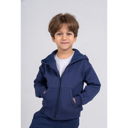 Unisex Plain Fleeced Zip-Up Hoodie – Navy