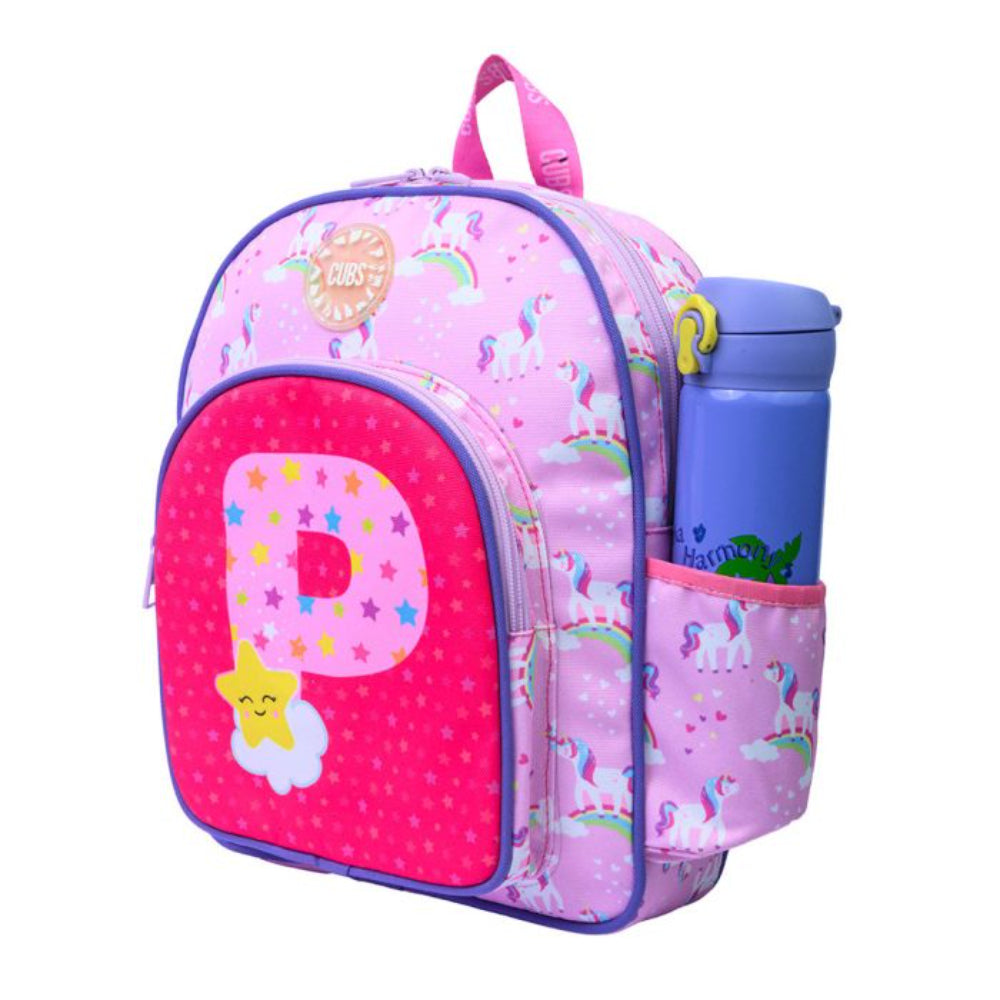 Cubs Pink Unicorn Letter P Nursery Backpack