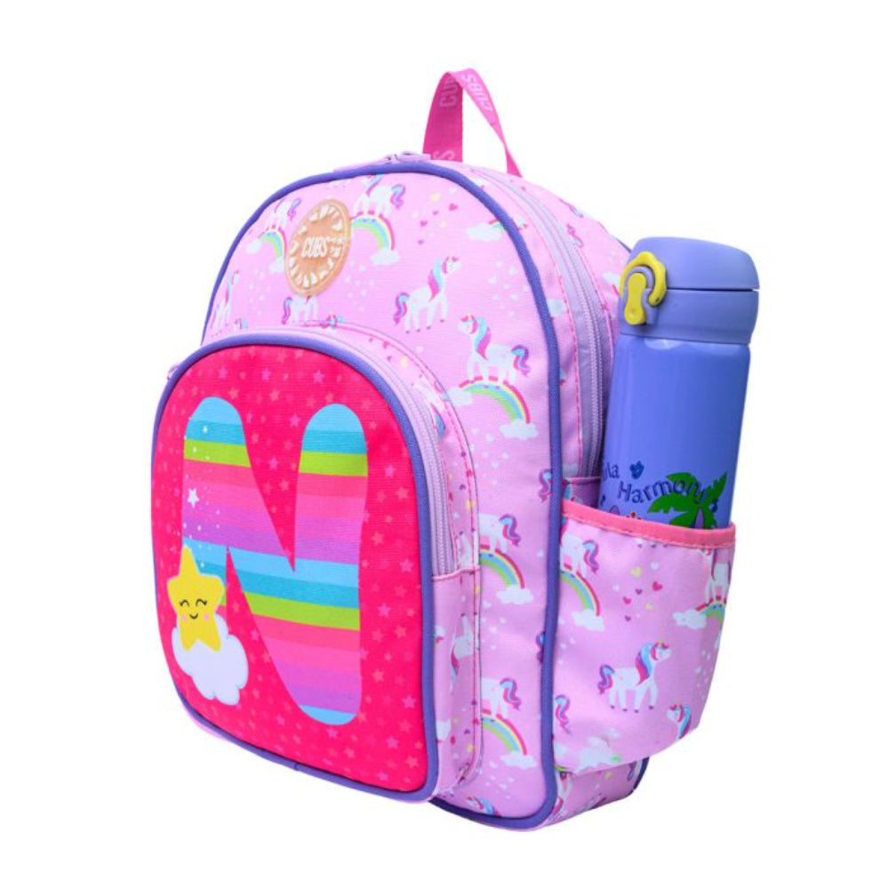 Cubs Pink Unicorn Letter N Nursery Backpack