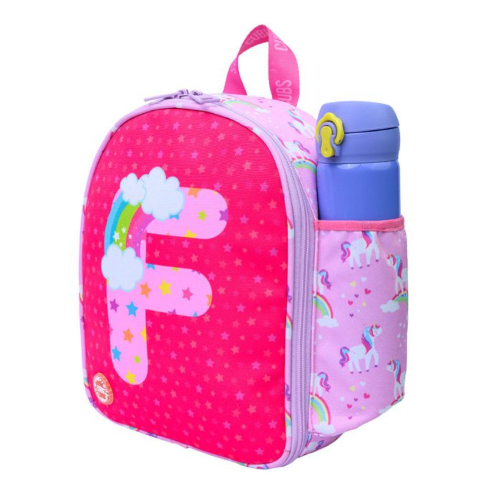 Cubs Pink Unicorn Letter F Nursery Lunch Backpack