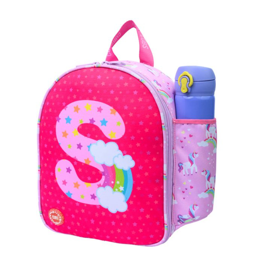 Cubs Pink Unicorn Letter S Nursery Lunch Backpack