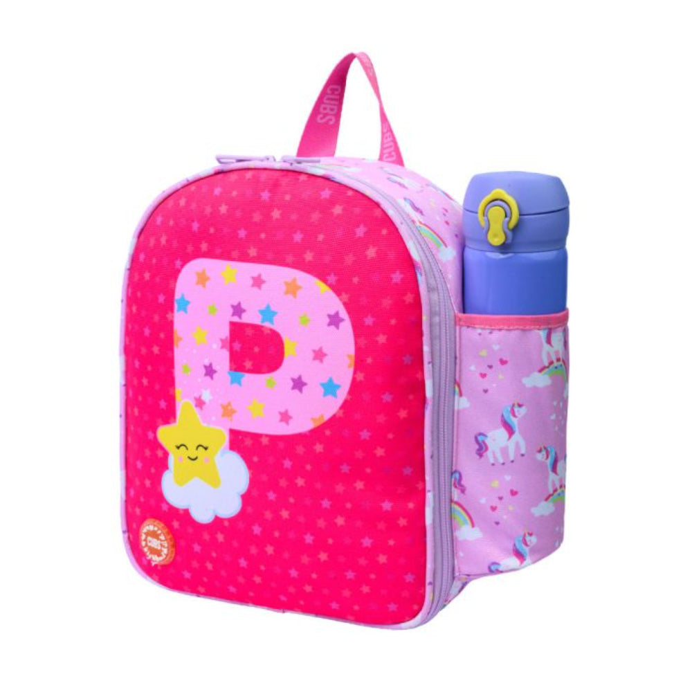 Cubs Pink Unicorn Letter P Nursery Lunch Backpack