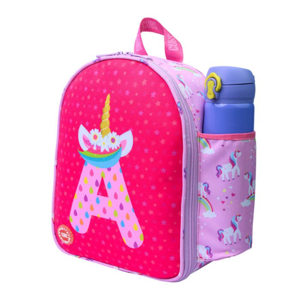 Cubs Pink Unicorn Letter A Nursery Lunch Backpack