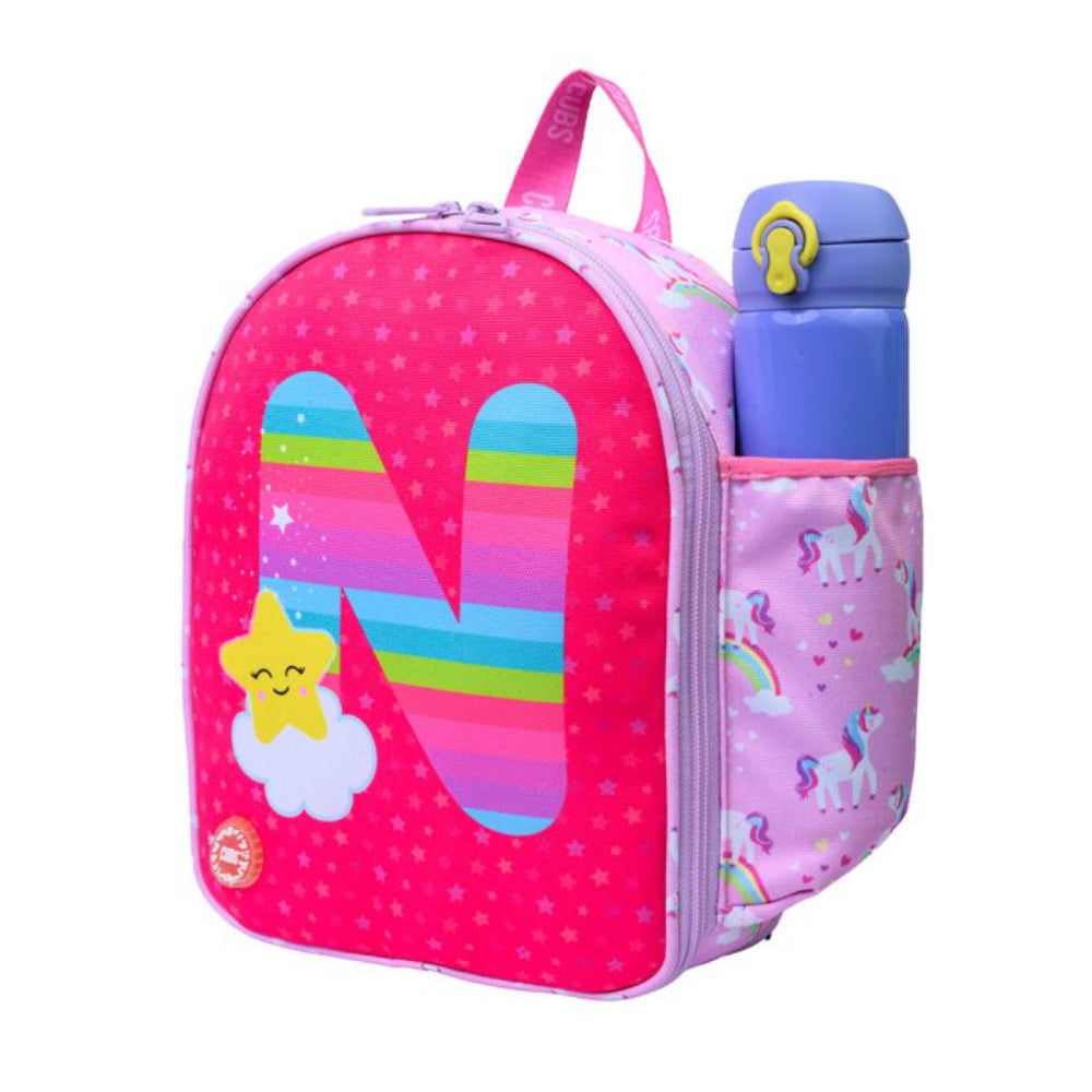 Cubs Pink Unicorn Letter N Nursery Lunch Backpack