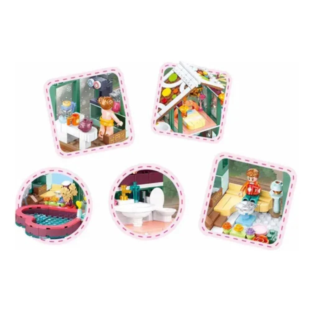 Sluban Girls Dream Winter Travel in Snow Resort Building Blocks Set - 439 Pcs