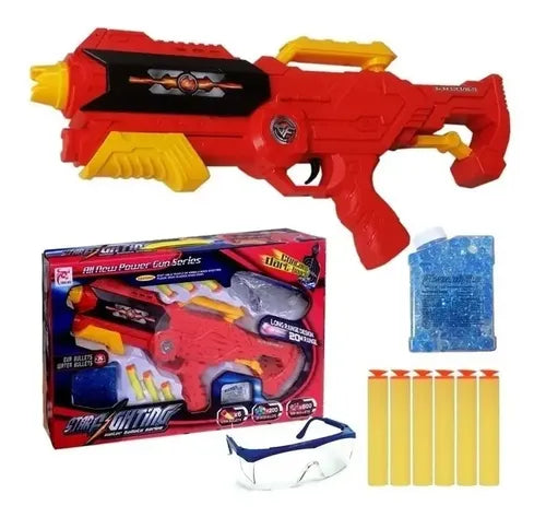 Toy Pistol with Soft Suction & Gel Bullets – Red