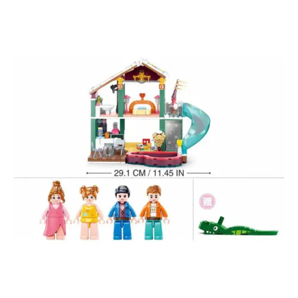 Sluban Girls Dream Winter Travel in Snow Resort Building Blocks Set - 439 Pcs