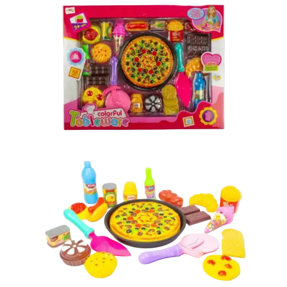 Colorful Pizza Tableware Kitchen Pretend Set