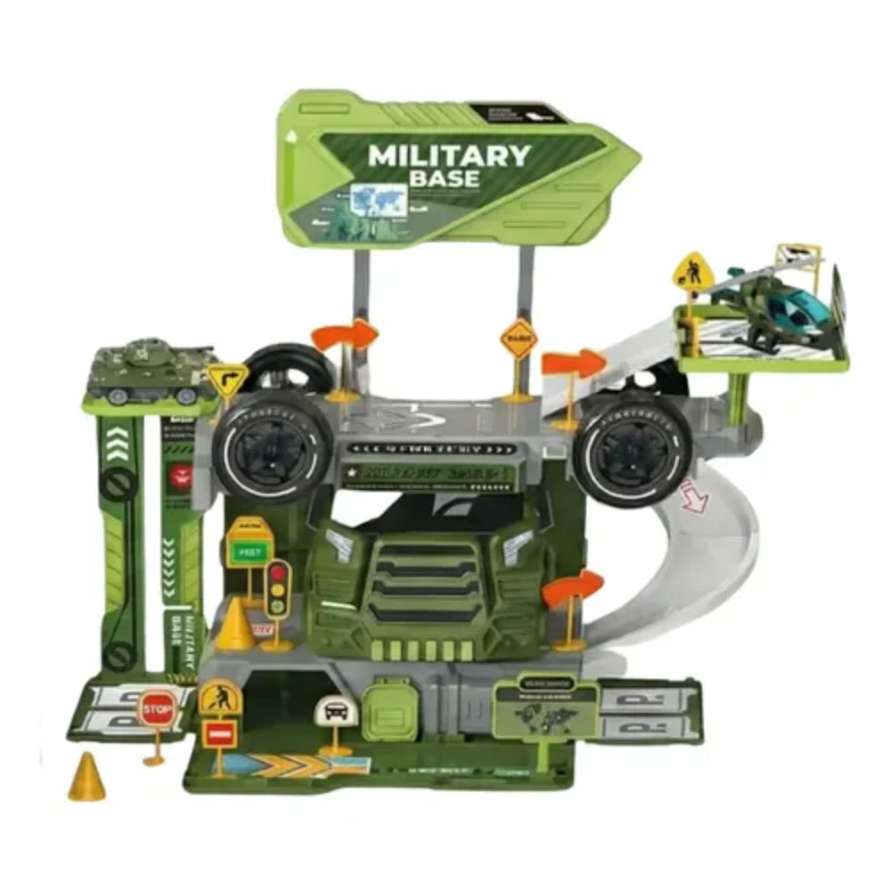 Heavy Truck Alloy Car Track Playset 46 Pcs – Green - Toys - OKO