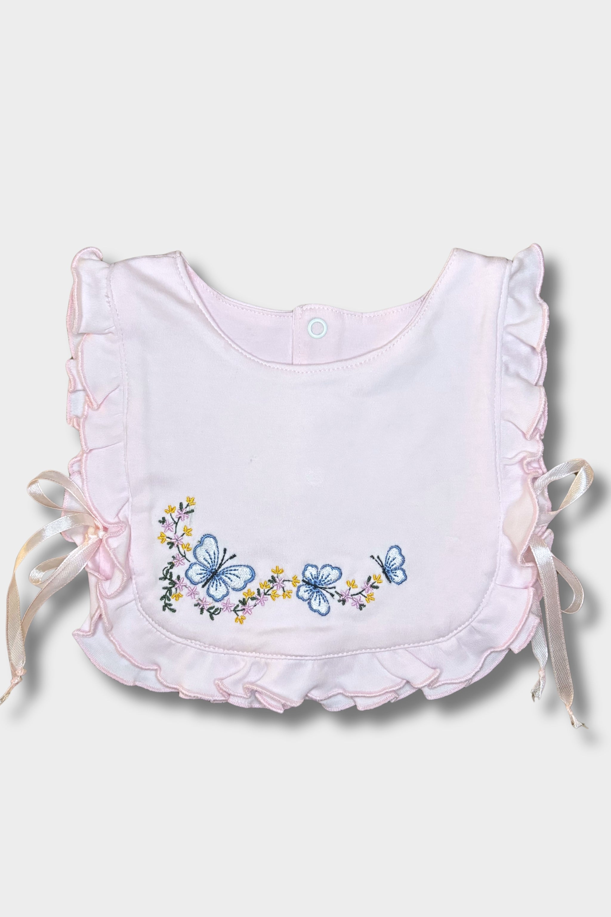 Baby Girls Cotton 2-Piece Footless Onesie – Pink with Butterflies Print
