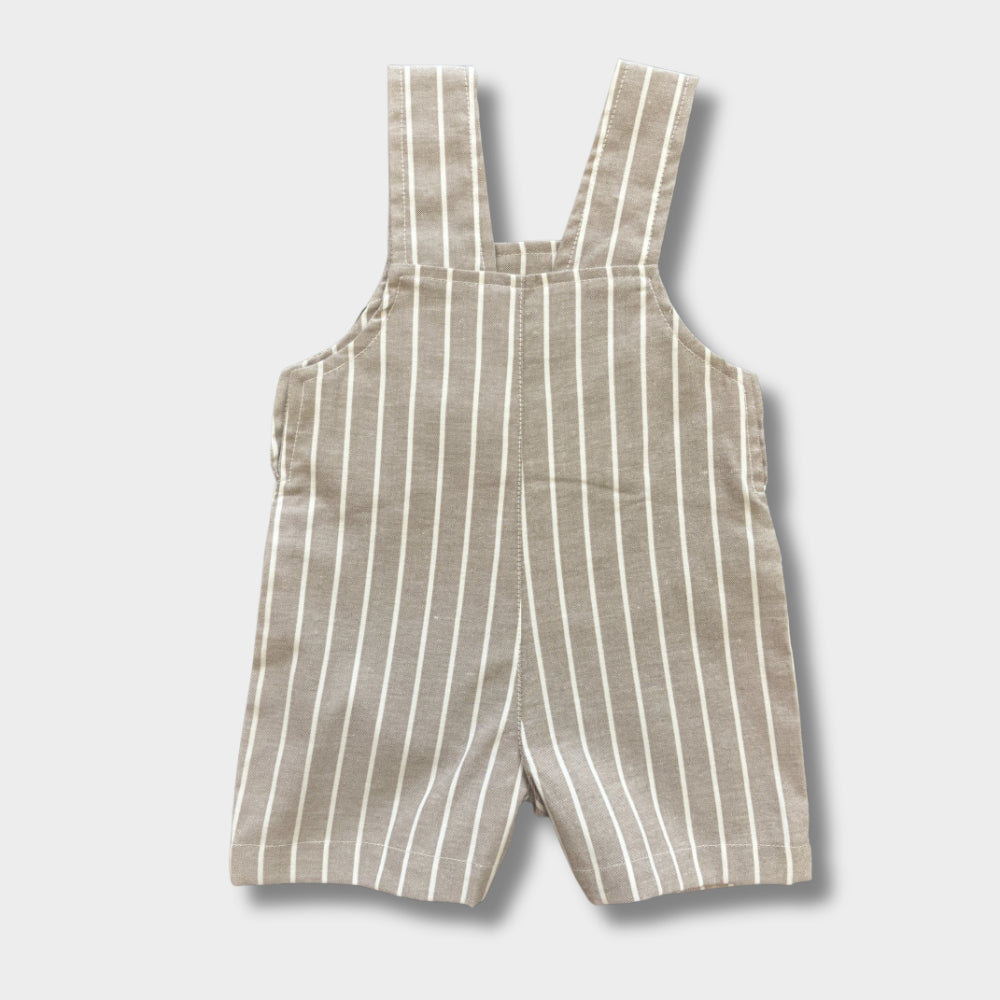 Baby Boys Linen & Cotton 2-Piece Mini Gentleman Romper (Salopet + T-Shirt)