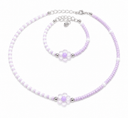 Flower Necklace Set - Purple