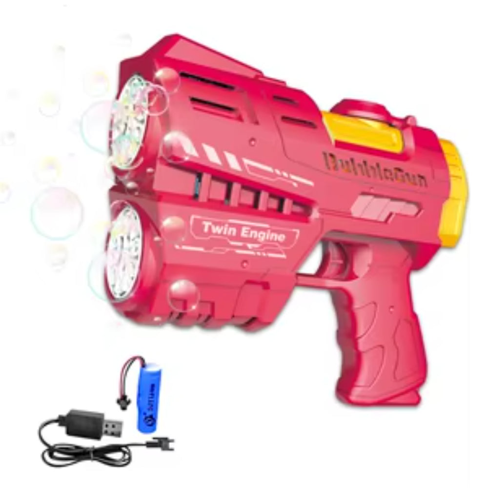 Nan Jun Toys Automatic Twin Engine Bubble Gun – Red - Egypt