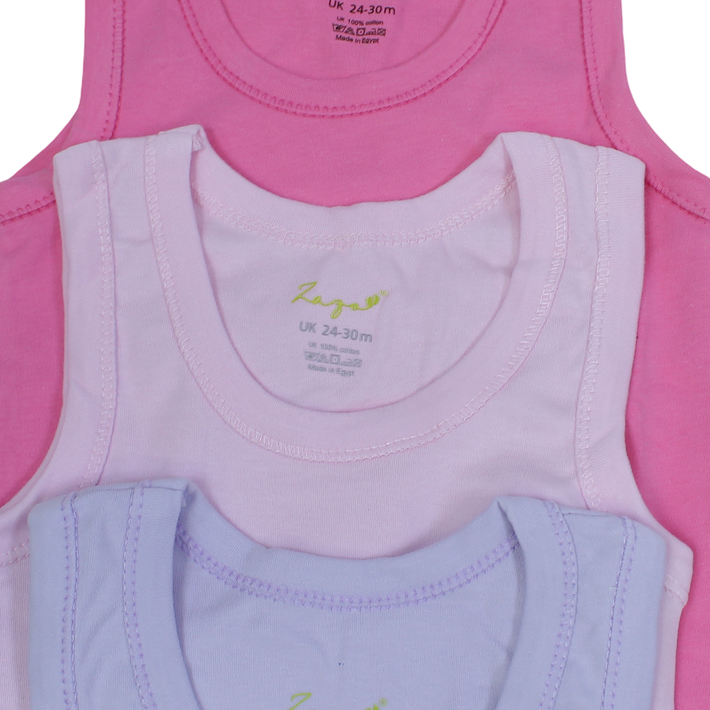 Baby Girls Cotton Undershirt – Multicolor Pack Of 3