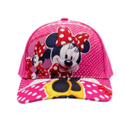 Girls Cap – Fuchsia with Minnie Mouse Print