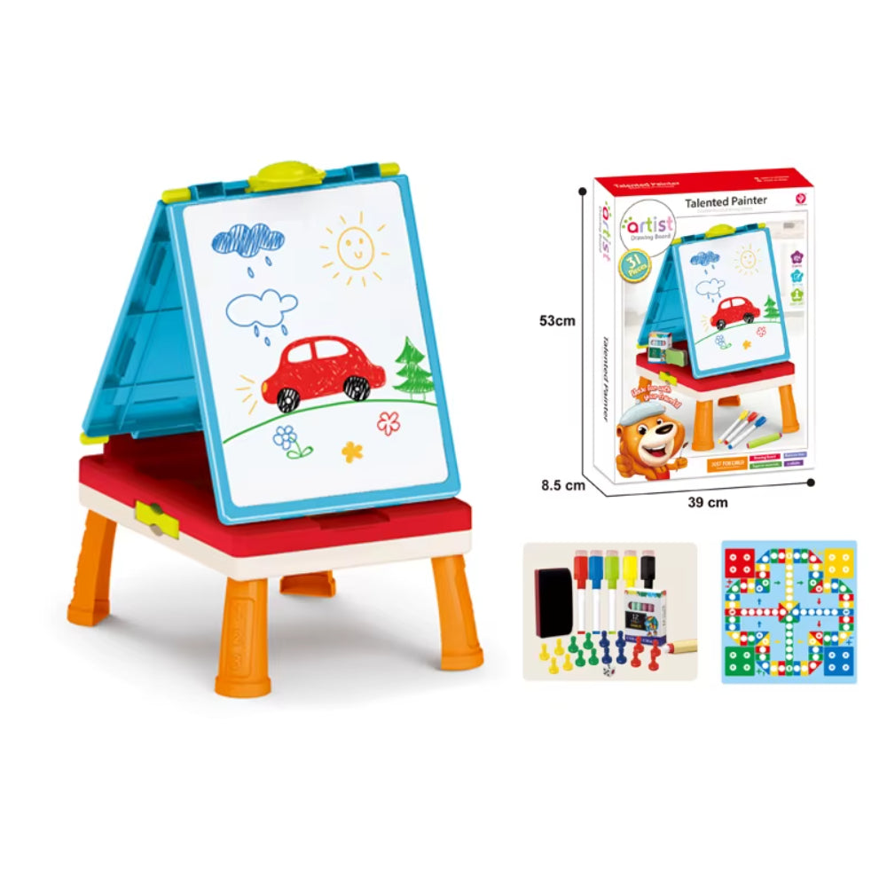 Artist Talented Painter Double-Sided Drawing Board and Board Games Set