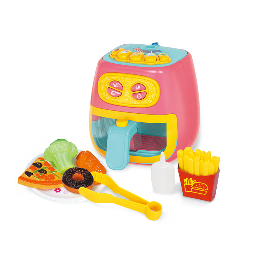 Multifunctional Air Fryer Kitchen Playset with Light, Sound & Food Accessories