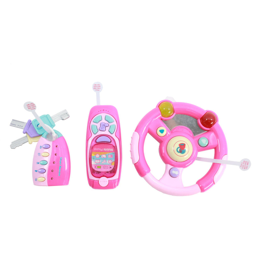 Learning Music Toy - Pink - Key Chain, Mobile, and Steering Wheel