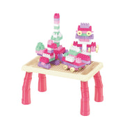 Building Blocks with Construction Table 100 Pcs – Pink