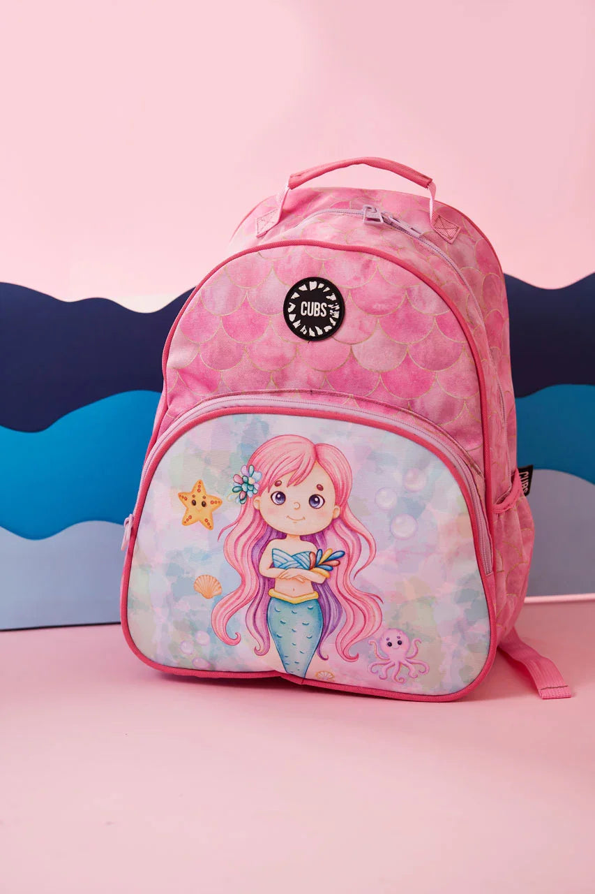Cubs Preschool Backpack Mermaid with Purple Hair Print – 16 Inches