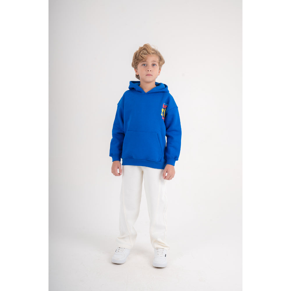 Unisex Fleece Hoodie – Blue with "Pasta Lover" Print