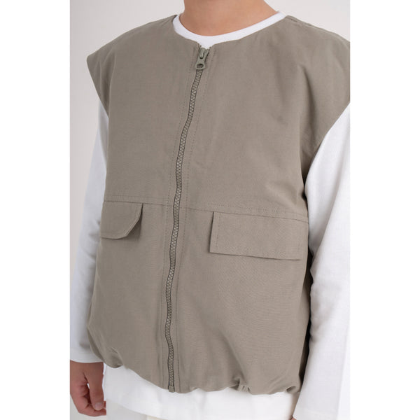Unisex Gabardine Sleeveless Vest – Olive