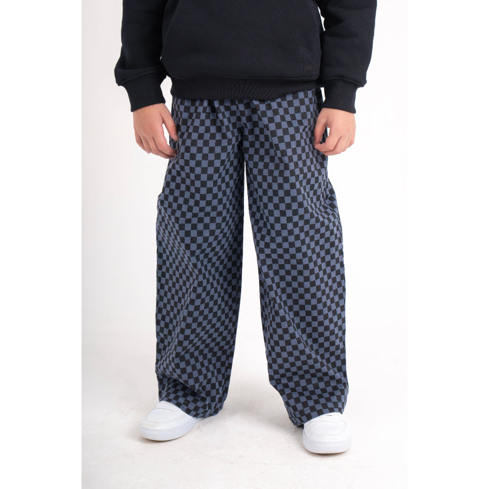 Unisex Gabardine Pants – Grey Checkered
