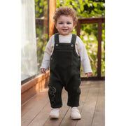 Baby Boys Velvet Double Face 2-Piece Outfit Set – Dark Green with Koala Eembroidery