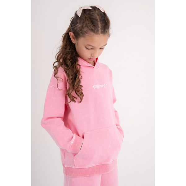 Girls Cotton Hooded Outfit Set – Pink
