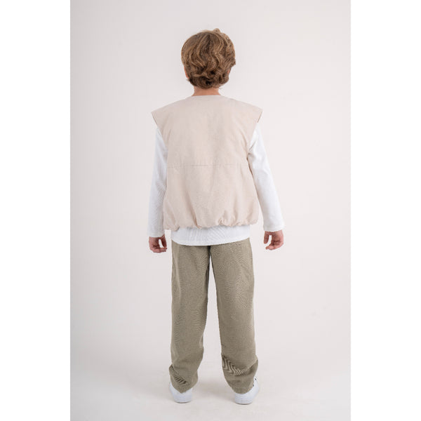 Unisex Gabardine Sleeveless Vest – Beige